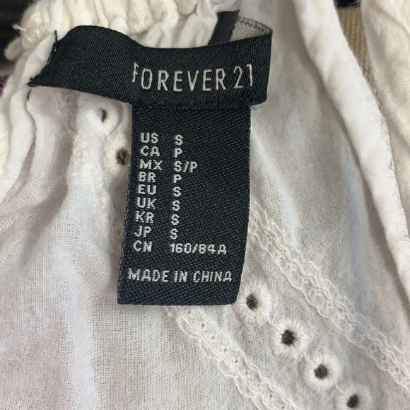 Forever 21, Eyelet Cotton Embroidered Ruffle Crop Halter Top-White, Sz S - Picture 3 of 10